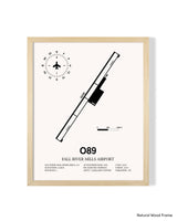 Detailed Airport Map of Fall River Mills Airport (O89) in White with a Natural Frame