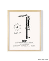 Detailed Airport Map of Ocala International Airport - Jim Taylor Field (OCF) in White with a Natural Frame