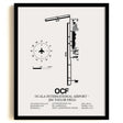Framed Detailed Airport Map of Ocala International Airport - Jim Taylor Field (OCF) in White with a Black Frame