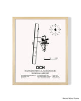 Detailed Airport Map of Nacogdoches A. L. Mangham Jr. Regional Airport (OCH) in White with a Natural Frame