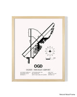 Detailed Airport Map of Ogden Hinckley Airport (OGD) in White with a Natural Frame