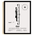 Framed Detailed Airport Map of Olive Branch Airport/Taylor Field (OLV) in White with a Black Frame