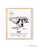 Detailed Airport Map of Miami-Opa Locka Executive Airport (OPF) in White with a Natural Frame