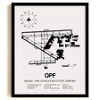 Framed Detailed Airport Map of Miami-Opa Locka Executive Airport (OPF) in White with a Black Frame