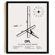 Framed Detailed Airport Map of St. Landry Parish Airport (OPL) in White with a Black Frame