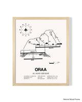 Detailed Airport Map of Al Asad Air Base (ORAA) in White with a Natural Frame
