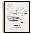 Framed Detailed Airport Map of Al Asad Air Base (ORAA) in White with a Black Frame