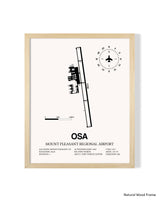 Detailed Airport Map of Mount Pleasant Regional Airport (OSA) in White with a Natural Frame