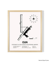 Detailed Airport Map of University of Oklahoma Westheimer Airport (OUN) in White with a Natural Frame
