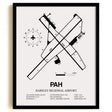 Framed Detailed Airport Map of Barkley Regional Airport (PAH) in White with a Black Frame