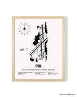 Detailed Airport Map of Palm Beach International Airport (PBI) in White with a Natural Frame