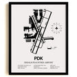 Framed Detailed Airport Map of DeKalb Peachtree Airport (PDK) in White with a Black Frame