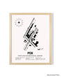 Detailed Airport Map of Portland International Airport (PDX) in White with a Natural Frame