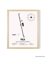 Detailed Airport Map of Pella Municipal Airport (PEA) in White with a Natural Frame