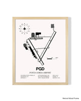 Detailed Airport Map of Punta Gorda Airport (PGD) in White with a Natural Frame