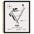 Framed Detailed Airport Map of Punta Gorda Airport (PGD) in White with a Black Frame