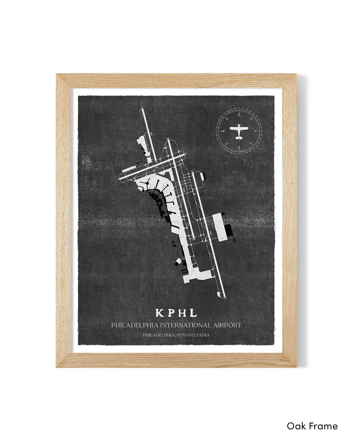 PHL Airport Map, Vintage Style, Philadelphia International Airport Print