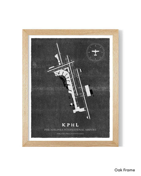 PHL Airport Map, Vintage Style, Philadelphia International Airport Print