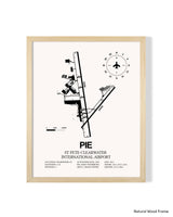 Detailed Airport Map of St Pete-Clearwater International Airport (PIE) in White with a Natural Frame