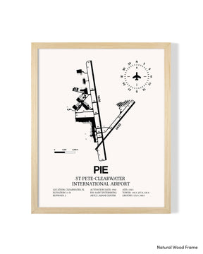 Detailed Airport Map of St Pete-Clearwater International Airport (PIE) in White with a Natural Frame