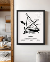 Framed Detailed Airport Map of Pompano Beach Airpark (PMP) in White with a Black Frame