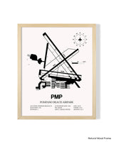 Detailed Airport Map of Pompano Beach Airpark (PMP) in White with a Natural Frame