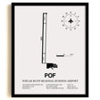 Framed Detailed Airport Map of Poplar Bluff Regional Business Airport (POF) in White with a Black Frame