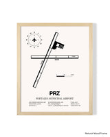 Detailed Airport Map of Portales Municipal Airport (PRZ) in White with a Natural Frame