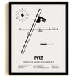Framed Detailed Airport Map of Portales Municipal Airport (PRZ) in White with a Black Frame