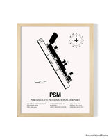 Detailed Airport Map of Portsmouth International at Pease Airport (PSM) in White with a Natural Frame