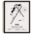 Framed Detailed Airport Map of Theodore Francis Green State Airport (PVD) in White with a Black Frame
