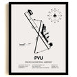 Framed Detailed Airport Map of Provo Municipal Airport (PVU) in White with a Black Frame