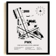 Framed Detailed Airport Map of Chicago Executive Airport (PWK) in White with a Black Frame