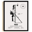 Framed Detailed Airport Map of Redding Regional Airport (RDD) in White with a Black Frame