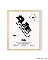 Detailed Airport Map of Reid-Hillview Airport of Santa Clara County (RHV) in White with a Natural Frame