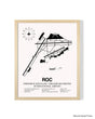 Detailed Airport Map of Frederick Douglass/Greater Rochester International Airport (ROC) in White with a Natural Frame