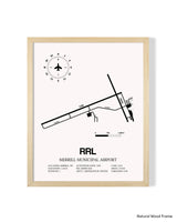 Detailed Airport Map of Merrill Municipal Airport (RRL) in White with a Natural Frame
