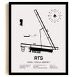 Framed Detailed Airport Map of Reno/Stead Airport (RTS) in White with a Black Frame