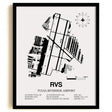 Framed Detailed Airport Map of Tulsa Riverside Airport (RVS) in White with a Black Frame