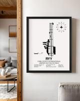Framed Detailed Airport Map of Cobb County International Airport-McCollum Field (RYY) in White with a Black Frame