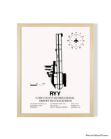 Detailed Airport Map of Cobb County International Airport-McCollum Field (RYY) in White with a Natural Frame