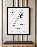 Framed Detailed Airport Map of Cleveland Regional Jetport (RZR) in White with a Black Frame