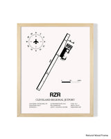 Detailed Airport Map of Cleveland Regional Jetport (RZR) in White with a Natural Frame