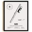 Framed Detailed Airport Map of Cleveland Regional Jetport (RZR) in White with a Black Frame