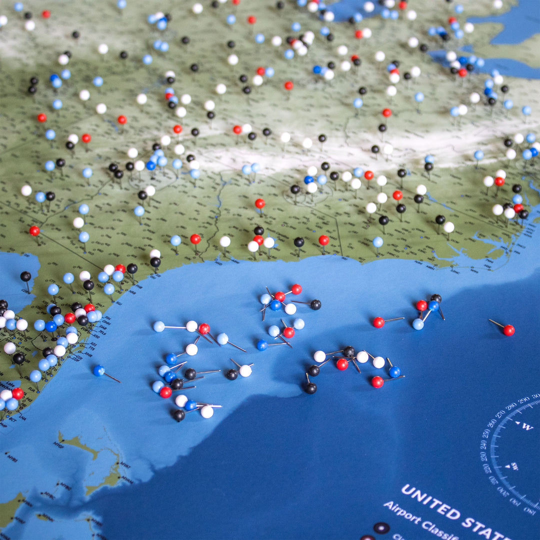 United States Airports Push Pin Map