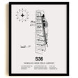 Framed Detailed Airport Map of Norman Grier Field Airport (S36) in White with a Black Frame
