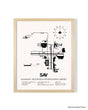 Detailed Airport Map of Savannah/Hilton Head International Airport (SAV) in White with a Natural Frame