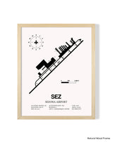 Detailed Airport Map of Sedona Airport (SEZ) in White with a Natural Frame