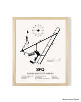 Detailed Airport Map of Suffolk Executive Airport (SFQ) in White with a Natural Frame