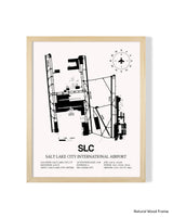 Detailed Airport Map of Salt Lake City International Airport (SLC) in White with a Natural Frame